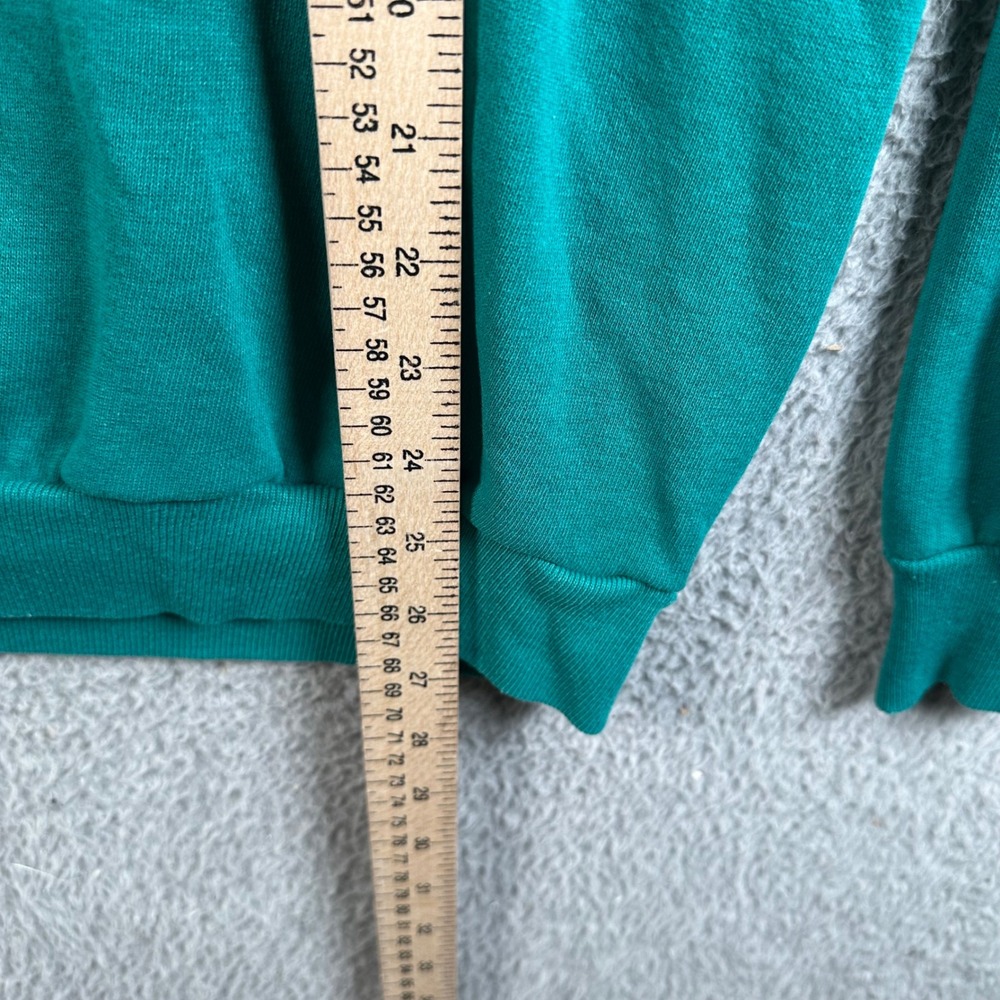 Vtg 90s Frosty The Snowman Painted Glitter Ugly Christmas Sweatshirt Teal XL USA - Picture 4 of 6
